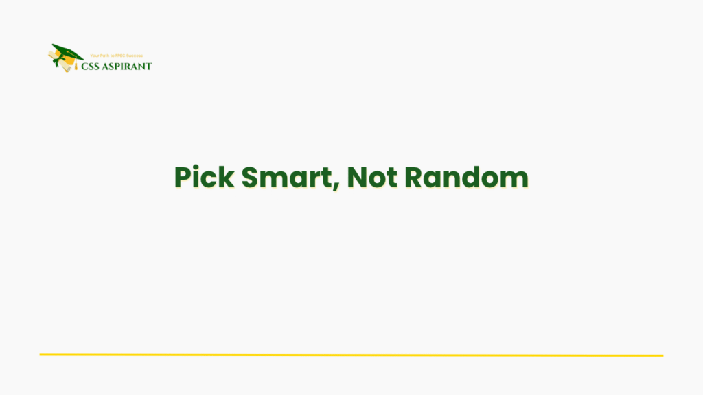 Plain background image with text: “CSS Subject Selection — 4-Point Strategy