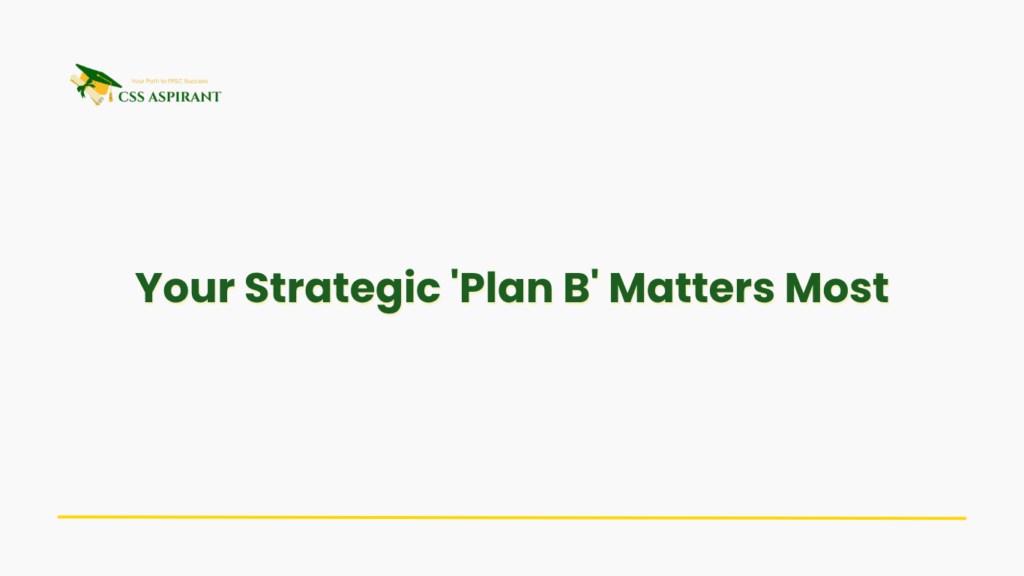 Banner emphasizing the importance of selecting a degree that ensures career security if CSS attempts fail.