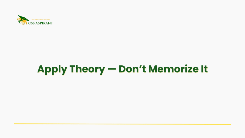 Banner explaining how to apply IR theories like Realism and Liberalism to real events for high-scoring CSS IR answers.